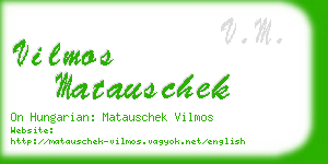 vilmos matauschek business card